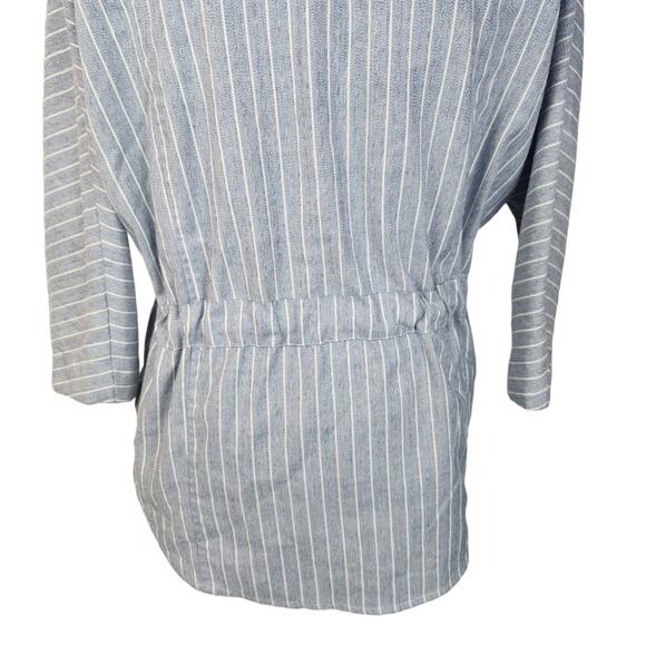 Bobi Black Blue & White Lightweight Jacket Drawstring Waist Small - Picture 7 of 9